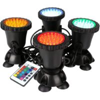 Projecteurs LED submersibles étanches Projecteur RVB, IP68 Étanche Dimmable Lumières pour extérieur, jardin, piscine, étang