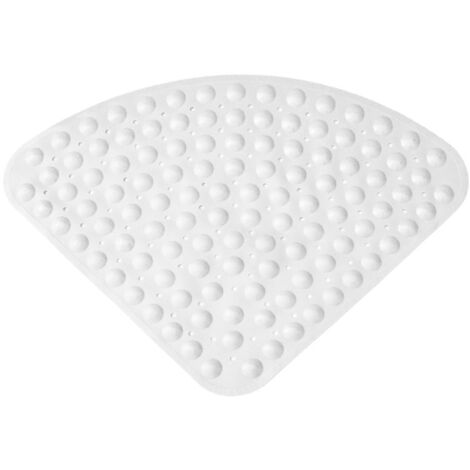 Tapis de douche antidérapant - tapis triangulaire antidérapant, 54 x 54 cm - avec trous d'évacuation, convient pour la douche ou le bain. (1/2)