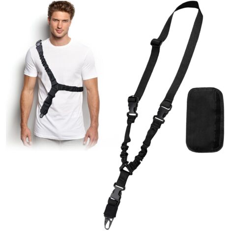 Sangle Tactique Nylon, Élingue Tactique à Point, Sangle Tactique à Points, Convient pour Les Voyages, Divers Sports de Plein Air, L'escalade, L'alpinisme, La Pêche, avec 1 Épaulière Antidérapante (1/5)