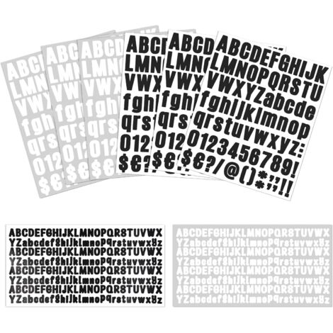 Alphabet Stickers, 8 Pieces Letter and Number Stickers, Adhesive Number Mailbox Stickers for Home Apartment Address Window Door Car Truck (Black and White) (1/5)