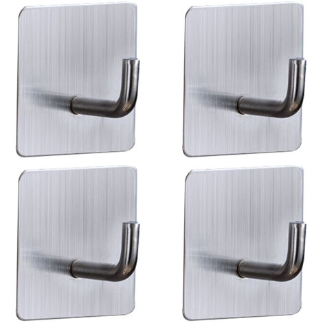Lot de 4 crochets métalliques - Pièce carrée 304 de 6 cm, crochet en forme de trompe d'éléphant, filigrane (1/5)