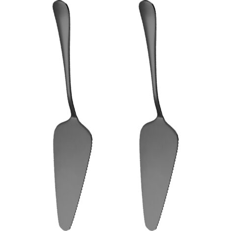 Lot de 2 pelles à gâteaux triangulaires dentées en acier inoxydable - Noires (1/5)