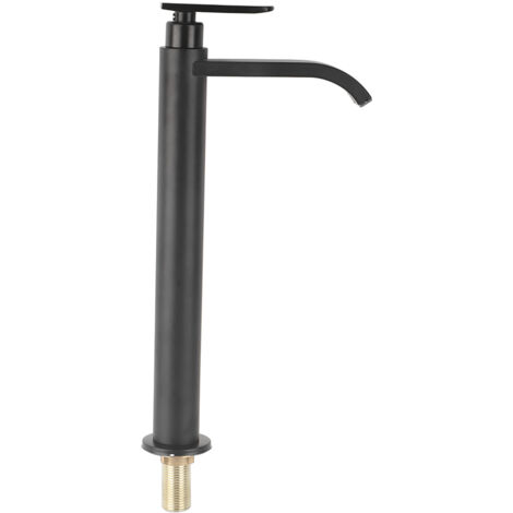 Robinet cascade en acier inoxydable 304 - rond noir, monobloc eau froide (sans flexible) (1/5)