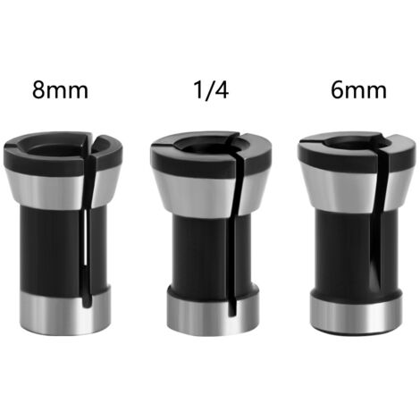 Jeu de 3 mandrins à pinces de précision (6 mm, 1/4 po et 8 mm) pour outils de perçage, de fraisage et d'usinage (1/3)