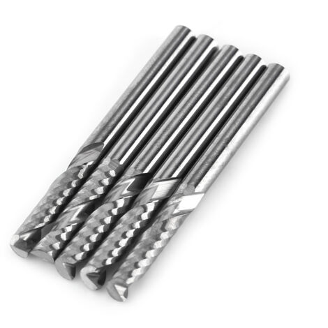 5 fraises à une seule dent, queue de 3,175 mm (1/8"), en carbure de tungstène, pour CNC (1/5)