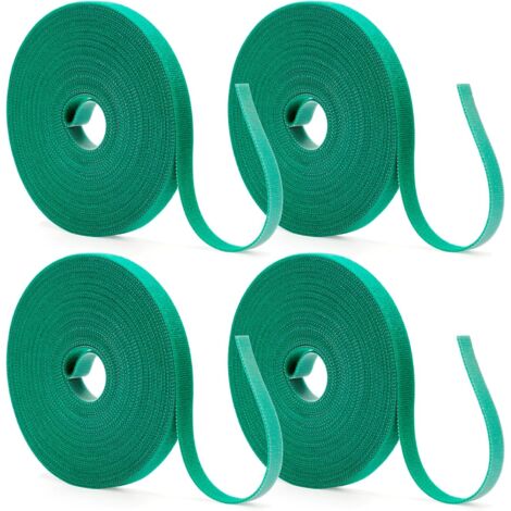 4 rouleaux de 20 m de liens Velcro de 10 mm pour plantes grimpantes, refermables et résistants aux intempéries. (1/5)