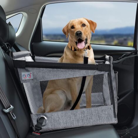Siège auto pour chien, sac de transport pour chiens de petite, moyenne et grande taille, pour sièges arrière ou avant, coussin imperméable et filet respirant (1/5)