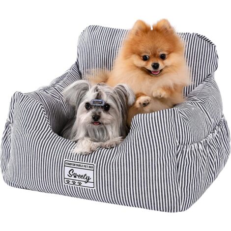 Siège auto pour chien Umi avec ceinture de sécurité, rehausseur robuste, lit douillet pour chien, imperméable et antidérapant, bleu