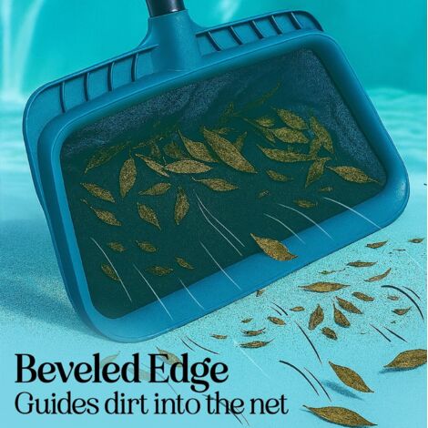 Épuisette de piscine à mailles profondes et résistantes - Filet râteau à feuilles fines pour piscines et bassins - Cadre robuste - Compatible avec les poteaux de piscine standard (Épuisette seule, pot (1/5)
