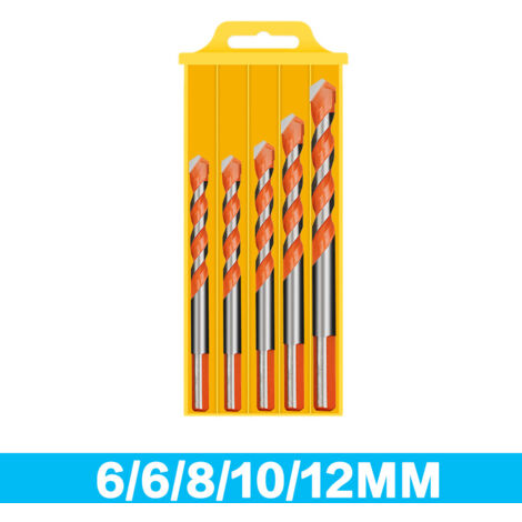 Ensemble de 5 forets multi-usages Orange King Drill - Scie cloche en carbure pour carrelage, verre, métal et céramique (1/5)