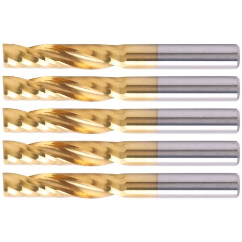 Lot de 5 fraises à spirale professionnelles pour métaux, 6 x 28 x 55 mm, pour défonceuse CNC (1/5)