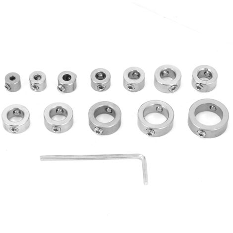 Lot de 12 bagues de butée de profondeur de perçage en acier inoxydable de 3 à 16 mm (1/5)