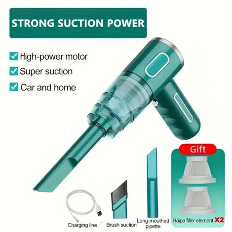 Aspirateur de voiture écologique - Aspirateur double puissance haute performance pour voiture et maison, outil de nettoyage portable et puissant (1/5)