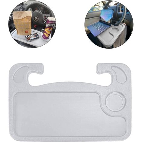 Support pour ordinateur portable au volant, accessoires de voyage multifonctionnels pour voiture, tablette de siège repas, console sous le volant (gris) (1/5)