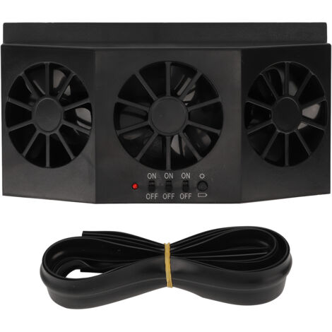 Ventilateur solaire 1,5 W pour voiture, 3 trous, noir. (1/5)