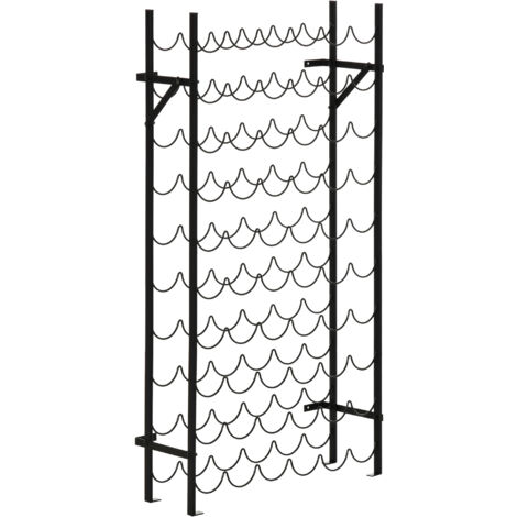 Weinregal für 60 Flaschen – Wandmontierbares Flaschenregal aus Metall – Eleganter Weinständer in Schwarz – Platzsparend & stilvoll für Küche, Wohnzimmer & Hausbar (1/5)