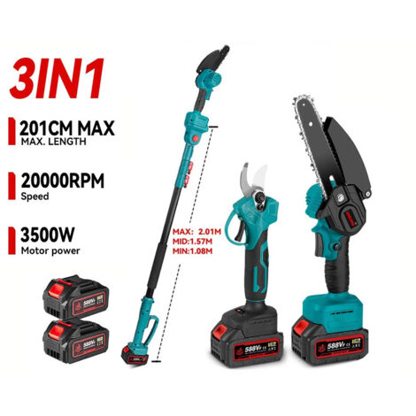 Elektro Kettensäge 3500W Teleskop 3in1 Garten Baumschnitt Makita