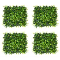 4er-Set Kunstrasenplatten 50 × 50 cm (19,7") – Dekorative Pflanzenwand, Synthetische Gras-Hintergrundwand für Innen- und Außendekoration