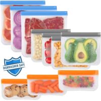 10er Set Wiederverwendbare Lebensmittelbeutel – Wasserdicht, BPA-frei, Spülmaschinenfest, Gefrier- und Aufbewahrungsbeutel, Ideal zum Marinieren, Reisen und Kochen