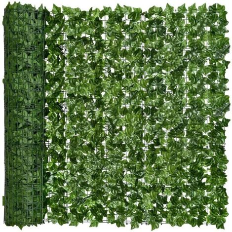 Efeu-Sichtschutzzaun, 3 × 0,5 m, künstliche grüne Wand – grüne Süßkartoffelblätter, Dekor aus künstlichen Weinblatt-Hecken für Garten, Hof, Terrasse