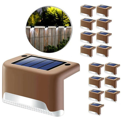 16er-Set wasserdichte Solarzaunlampen – Solarbrückenlicht, Treppenlampe, LED-Solarlampen für Gartenzaun und Patio-Treppen (1/5)