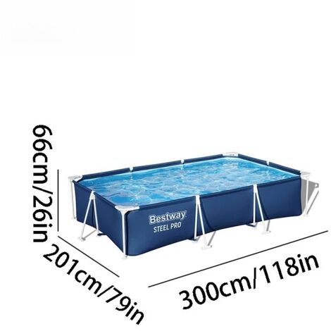 Rechteckpool 3x2 m Outdoor Pool Set mit Pumpe