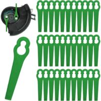 50 Kunststoffrasenmäherklingen – Ersatzklingen kompatibel mit kabellosen Universal-Rasenmähermodell L83