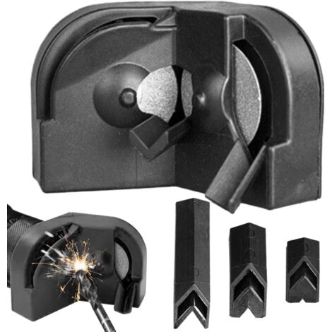 Affilapunte per Trapano – Per Tutte le Punte da 2–16 mm (5/64"–5/8"), Affilatrice Portatile Multifunzionale Azionata da Trapano Nero (1/5)