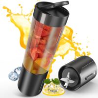 Frullatore Portatile 470ml - 6 Lame Ultra-affilate per Frullati e Shake - Ricaricabile via USB - Nero