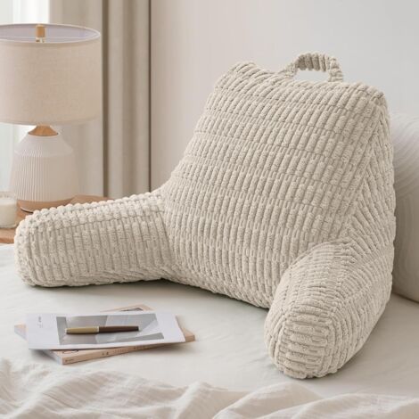 Cojín de Lectura con Reposabrazos - Cojín Grande para la Espalda de Espuma Viscoelástica Triturada, con Bolsillos y Funda Desmontable, para Cama y Sofá (1/5)