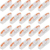 Pack de 20 conectores de palanca – Compatible con cables 28-12 AWG – Terminales eléctricos aislados compactos para conexión rápida