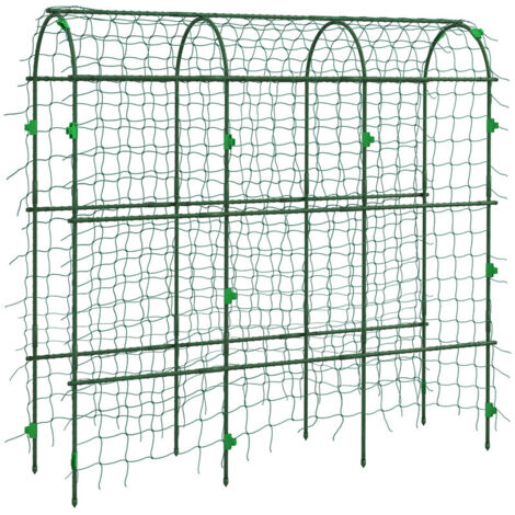 Supporto per piante rampicanti, griglia regolabile con rete, portapiante in acciaio, verde, 43 x 182 x 183 cm, ideale per giardino o balcone