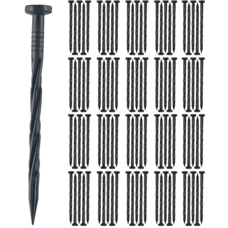100 picchetti in plastica, ancoraggi da terra in plastica, picchetti per fissaggio teli, ancoraggi da giardino, chiodi da giardino 20 cm (1/5)