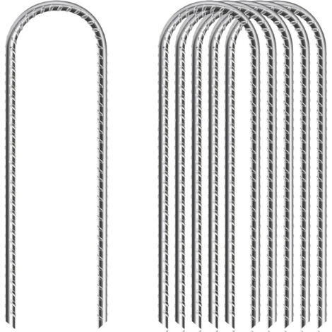 Set da 6 picchetti a U 8 mm per teli pacciamatura – fissaggio per pacciamatura, recinzioni, tende, tende da sole, campeggio, trampolini (1/5)