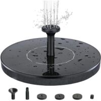 Fontana solare per stagno 1W – 4 ugelli – Per giardino e piscina – Altezza 30-50 cm – Diametro 13 cm, installazione semplice