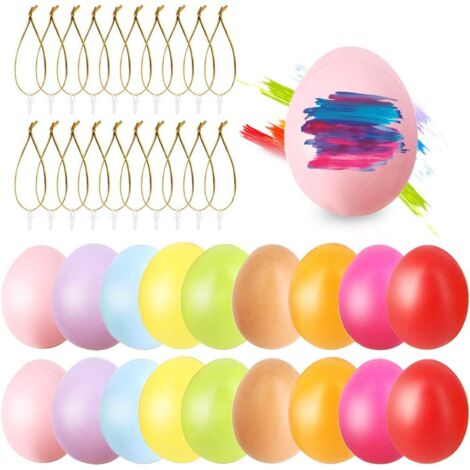 24 Huevos de Pascua de Plástico – Decoración Colgante & DIY Jardín, Casa & Fiesta Multicolor (1/5)