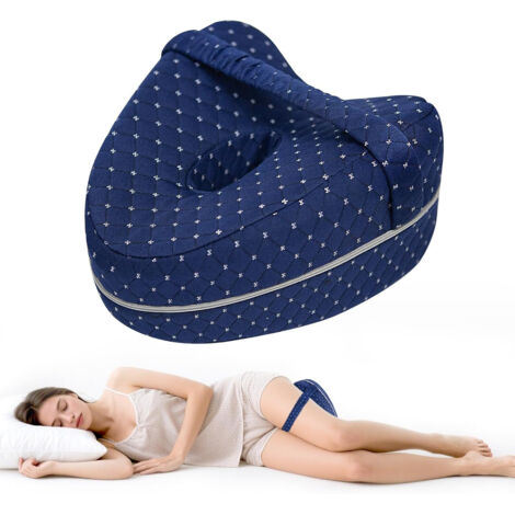Almohada para piernas, almohada ortopédica para dormir de rodillas, ergonómica con espuma viscoelástica para aliviar la presión – para cadera, piernas, rodillas, almohada ortopédica, color azul (1/5)