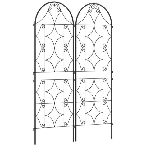 Soporte para plantas trepadoras de metal, 2 unidades, para plantar, altura 150 cm, jardín, color negro (1/5)