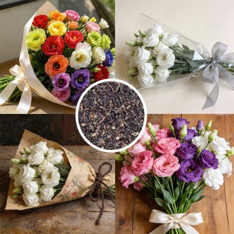 5000 semillas de Lisianthus multicolor, aptas para cultivo al aire libre, ideales como flores cortadas y para decorar jardín, balcón y terraza (1/5)