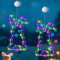 Guirnalda LED Pascua – Conejo Decoración Ventana Interior & Exterior B