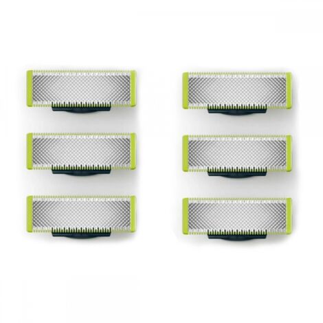 Applicable à OneBlade - Lames de rechange, pour rasoir/tondeuse électrique OneBlade, acier inoxydable robuste, taille, stylisation et rasage, lot de 6 (1/5)