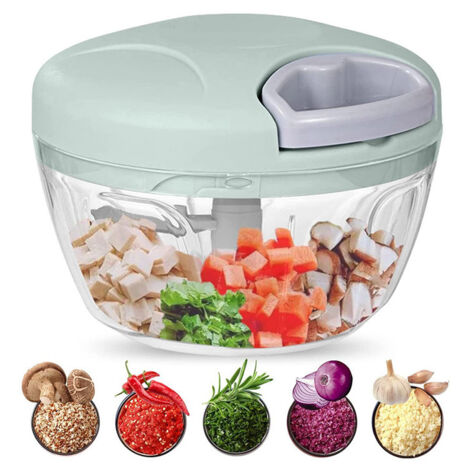 Ahlsen Hachoir Manuel,500 ml Hacher Découper et Mixer Légumes Viandes Noix Oignons Grâce à ses Lames en Acier Inoxydable pour une Cuisine Rapide et Facile