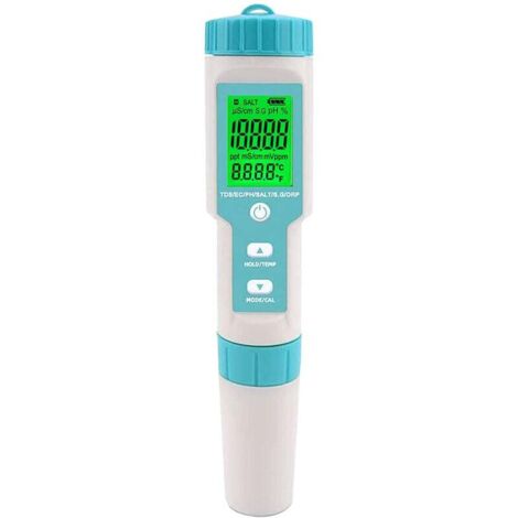 Ahlsen – Testeur de salinité et pH numérique 5 en 1 – Mesure salinité, pH, TDS, EC, température – Pour piscines et spas d'eau salée (1/3)