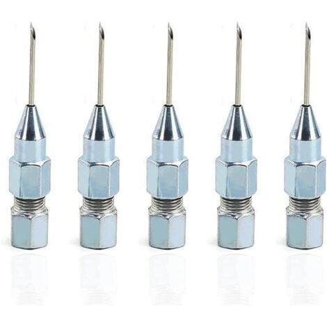 Ahlsen 5 pièces pointe d'aiguille de pistolet à graisse de la bouche, aiguille d'injecteur de graisse pour la lubrification dans des roulements scellés très serrés et des joints universels