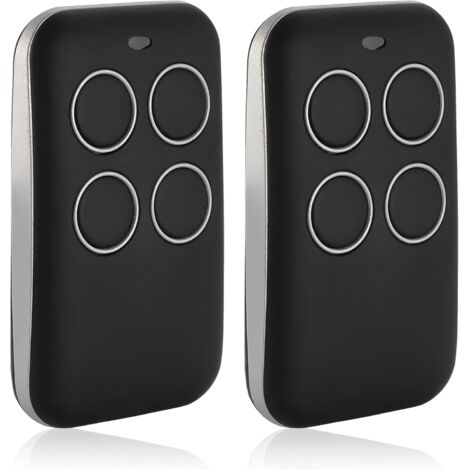 Aiperq – Télécommande universelle 433MHz – Lot de 2 – 4 canaux – Émetteur manuel pour portail et garage – Clonage de signaux