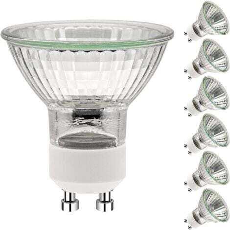 Ampoules GU10 50W,GU10 Ampoules Halogènes,Ampoule Spot AC 230V 50W, GU10 Halogen Ampoules Halogène 2 Broches 35° Angle de Rayonnement 2700K Dimmable Blanc Chaud, Pack de 6