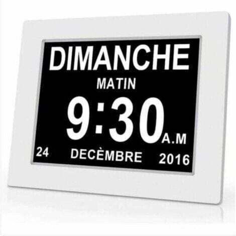 Horloge calendrier numérique One Piece 7 pouces avec date et heure, horloge Alzheimer pour parents, rappel de médicaments pour grands-parents et enfants - Blanc - 20414324mm,INHHUB (1/4)