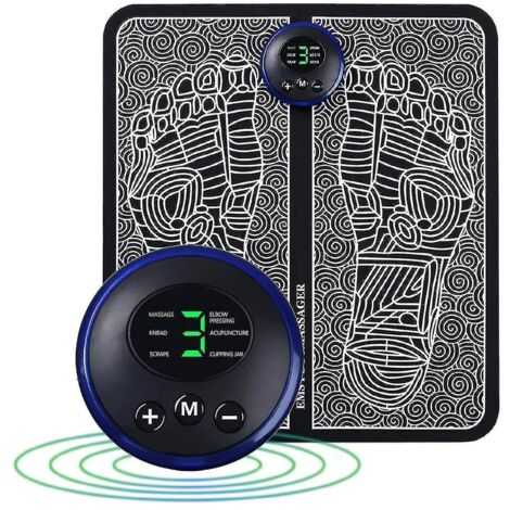 CREA Ems Masseur de pieds électrique pour la circulation Masseur de réflexologie plantaire Masseur de circulation des pieds - 6 modes 9 intensités - Instrument de massage
