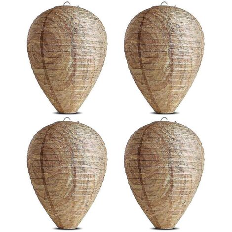 Leurre de nid de guêpes 4 pièces En papier non toxique Dissuasion efficace pour frelons et abeilles Résistant aux intempéries