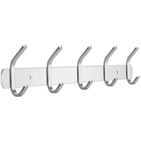 Porte Manteau Mural Design Brossé-(5Crochets) Patères Porte Manteau Mural en Acier Inoxydable SUS 304,Pour Vestes Vêtements Chapeau Clé de Ceinture (1/4)